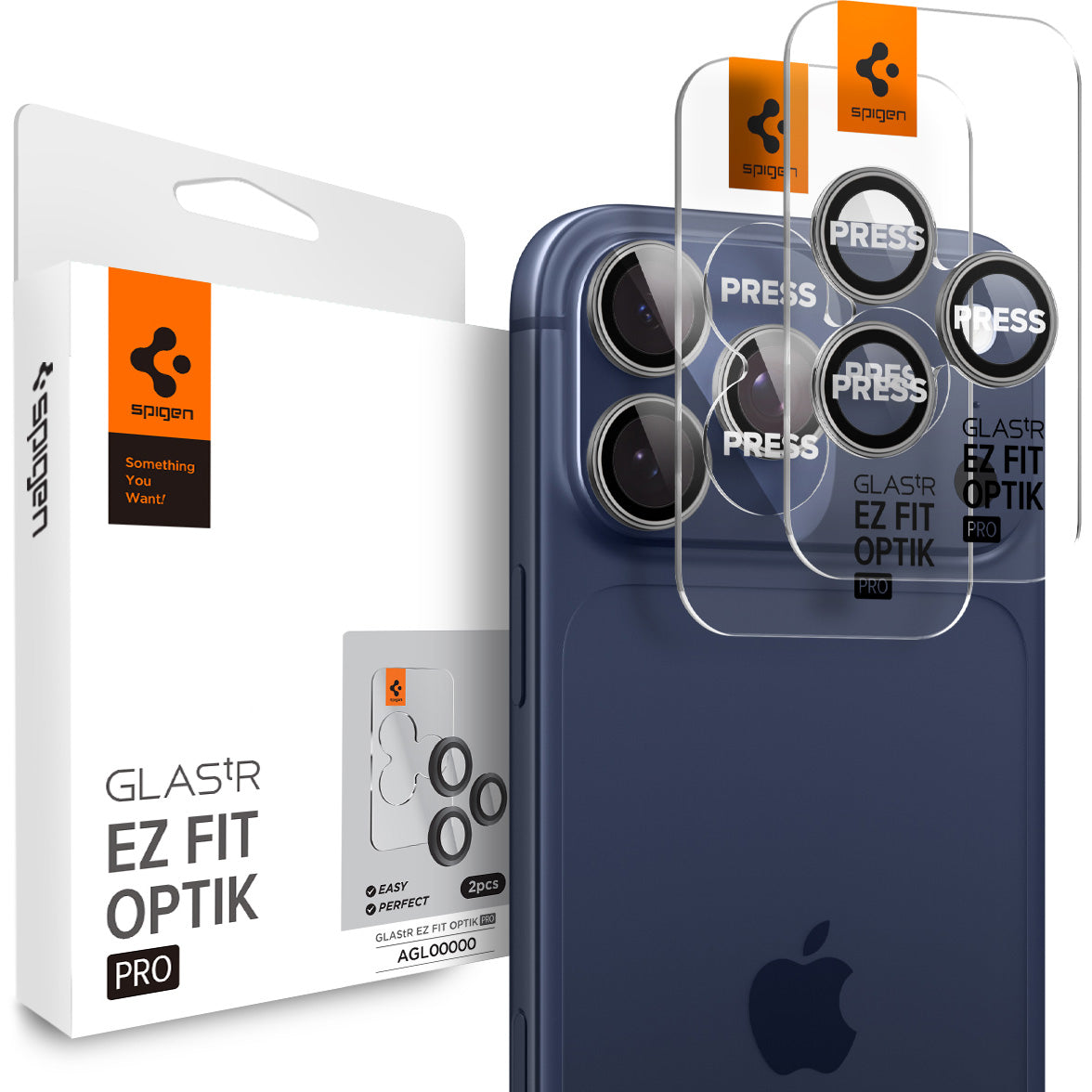 Glas für die Kamera für iPhone 17 Pro Max - 14 Pro, Spigen Glas.tR Ez Fit Optik Pro 2-Pack, Schwarz-Grau