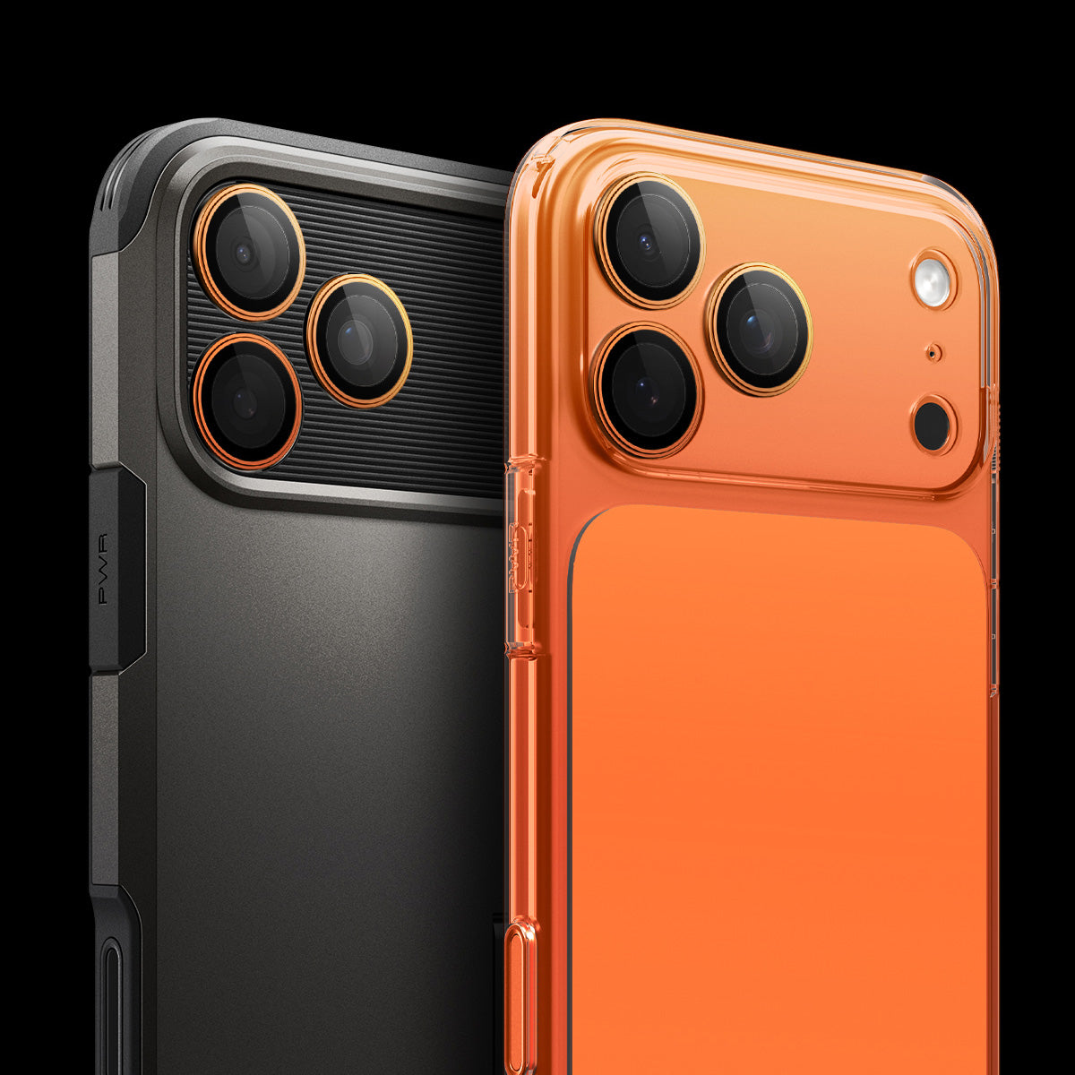 Glas für die Kamera für iPhone 17 Pro Max - 14 Pro, Spigen Glas.tR Ez Fit Optik Pro 2-Pack, Schwarz-Orange