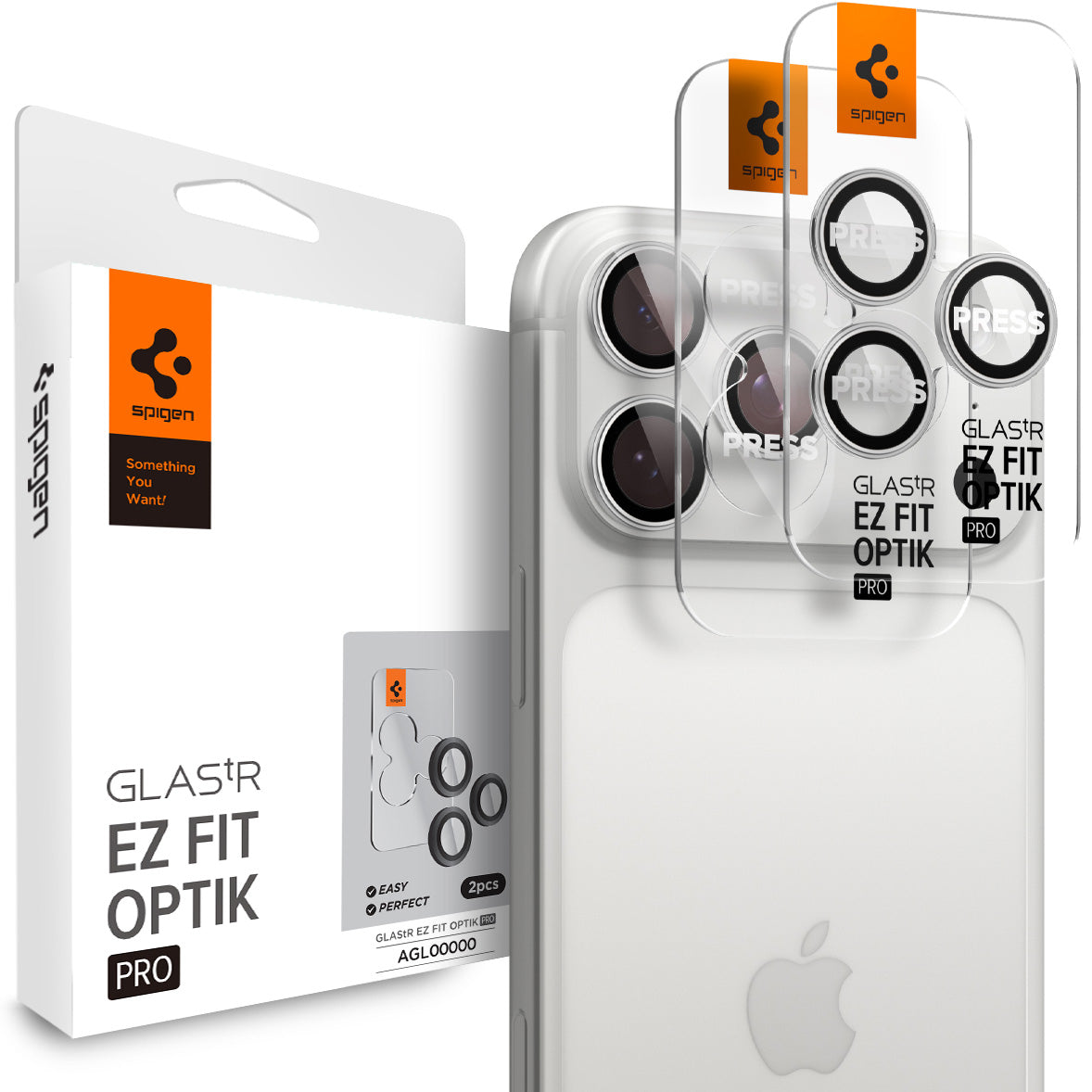 Glas für die Kamera für iPhone 17 Pro Max - 14 Pro, Spigen Glas.tR Ez Fit Optik Pro 2-Pack, Schwarz-Silbern