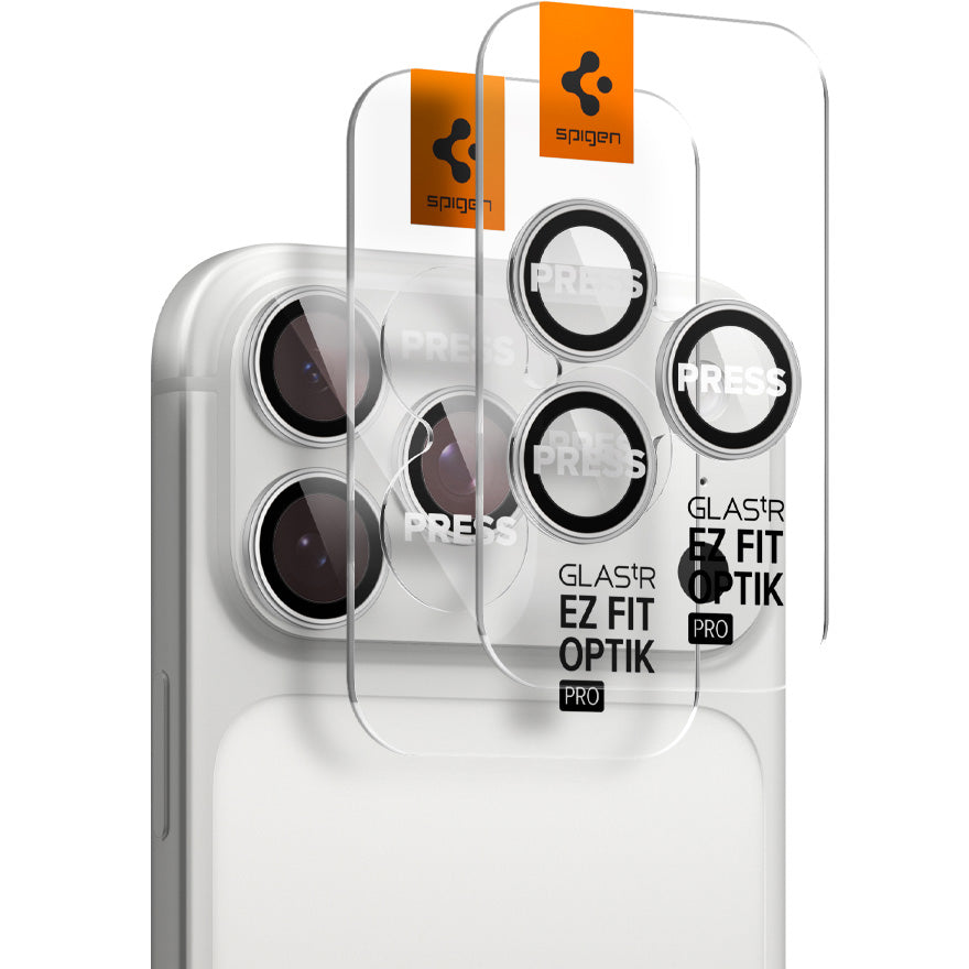 Glas für die Kamera für iPhone 17 Pro Max - 14 Pro, Spigen Glas.tR Ez Fit Optik Pro 2-Pack, Schwarz-Silbern