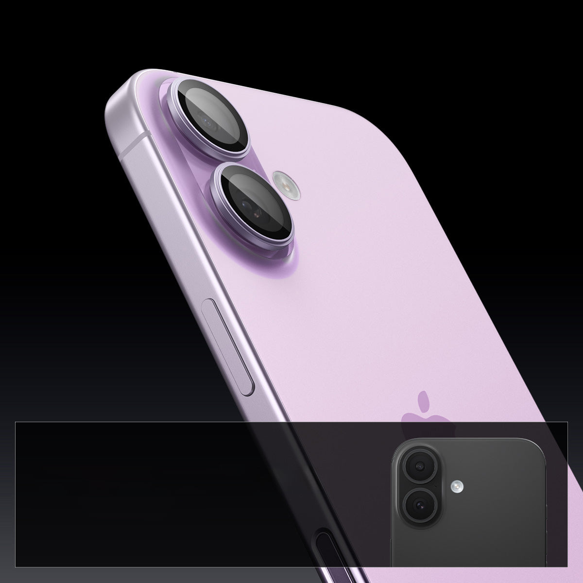 Glas für die Kamera Spigen Glas.tR EZ Fit Optik Pro 2-Pack für iPhone 17 / 16 Plus / 16, Schwarz-Violett