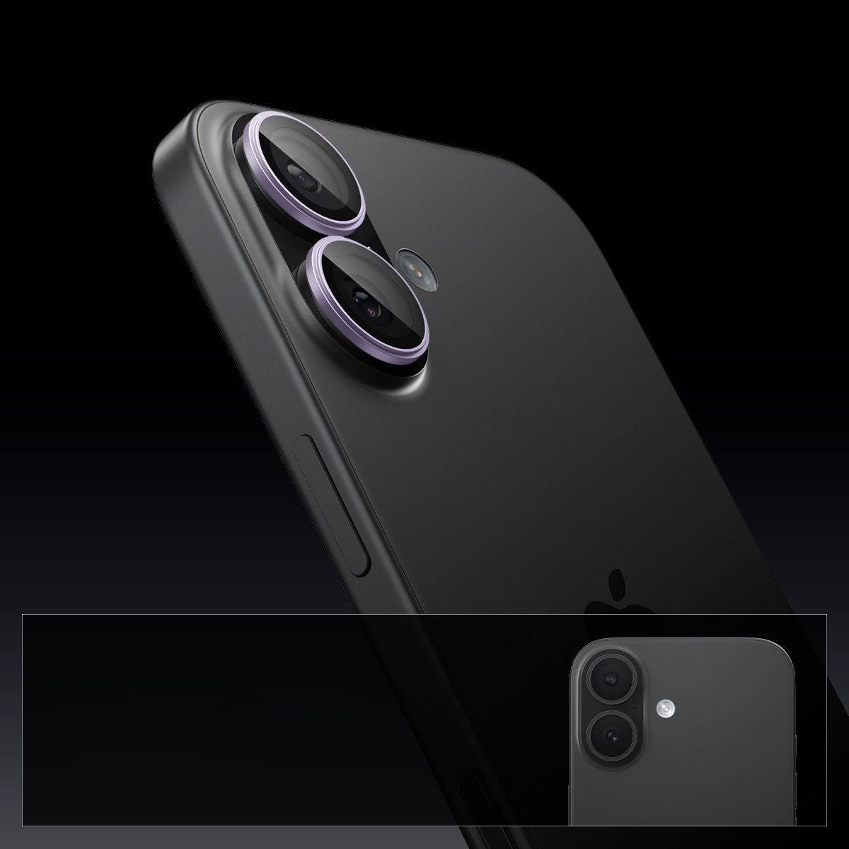 Glas für die Kamera Spigen Glas.tR EZ Fit Optik Pro 2-Pack für iPhone 17 / 16 Plus / 16, Schwarz-Violett