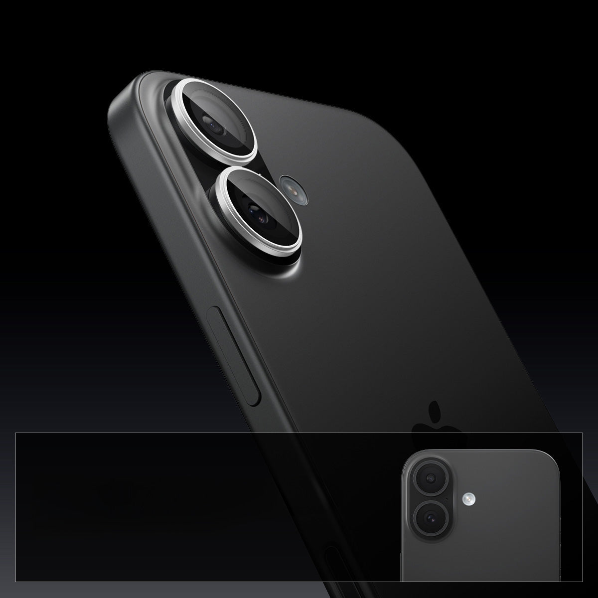 Glas für die Kamera Spigen Glas.tR EZ Fit Optik Pro 2-Pack für iPhone 17 / 16 Plus / 16, Schwarz-Silbern