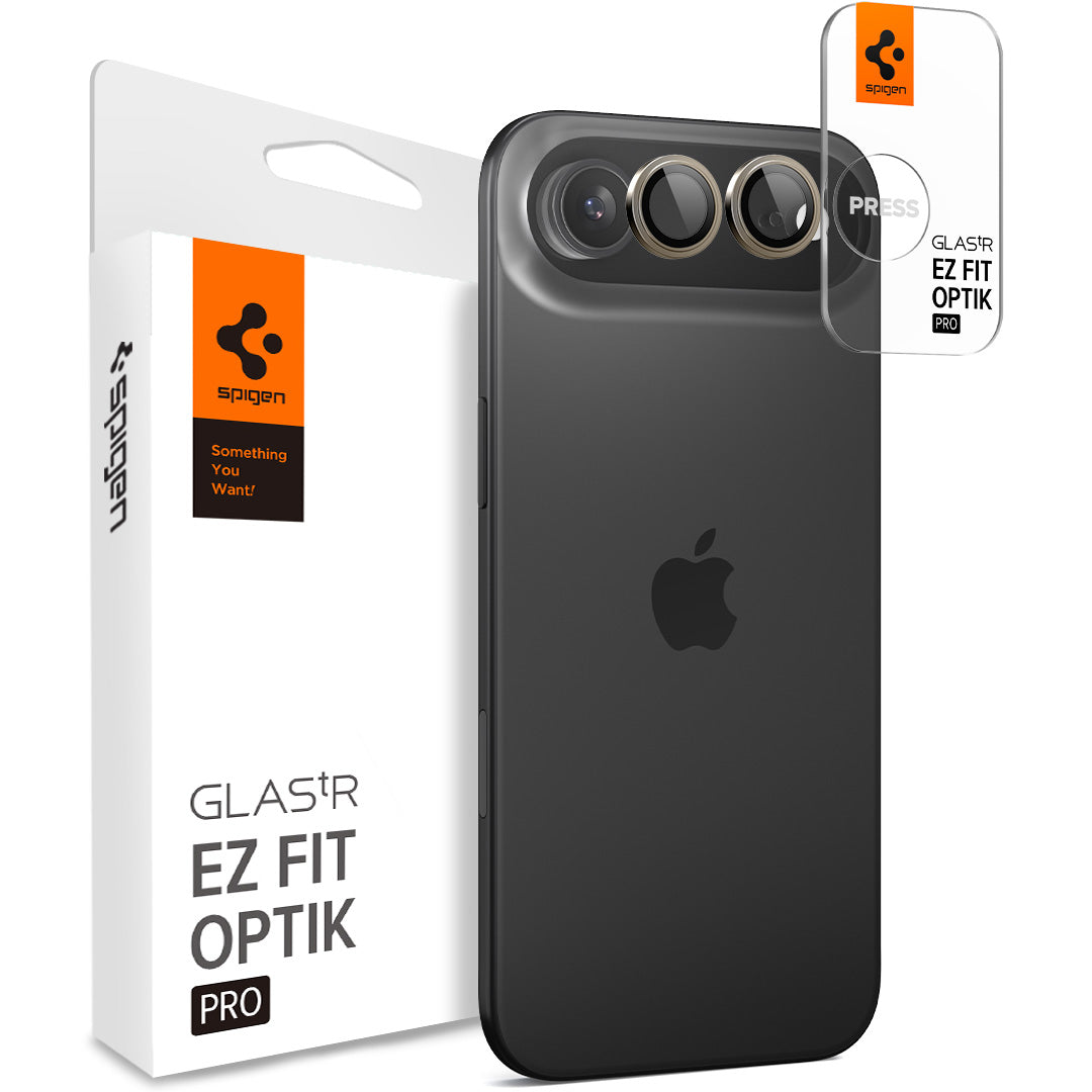 Glas für die Kamera für iPhone Air, Spigen Glas.tR EZ Fit Optik Pro 2-Pack, Schwarz-Golden