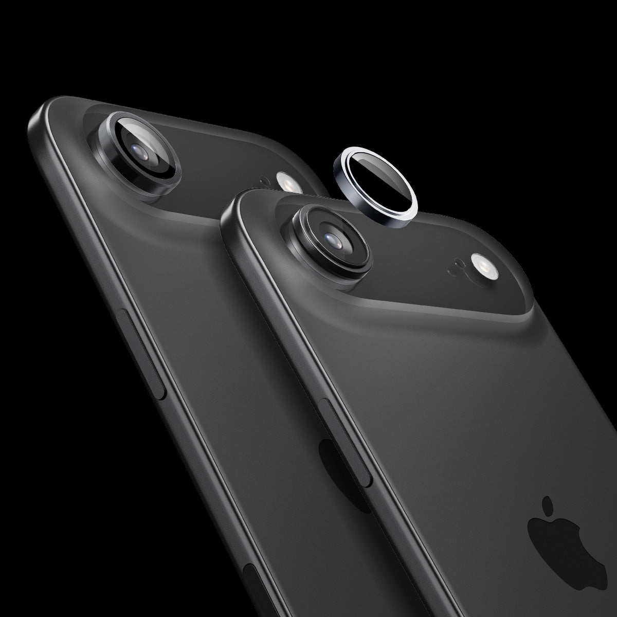 Glas für die Kamera für iPhone Air, Spigen Glas.tR EZ Fit Optik Pro 2-Pack, Schwarz-Grau