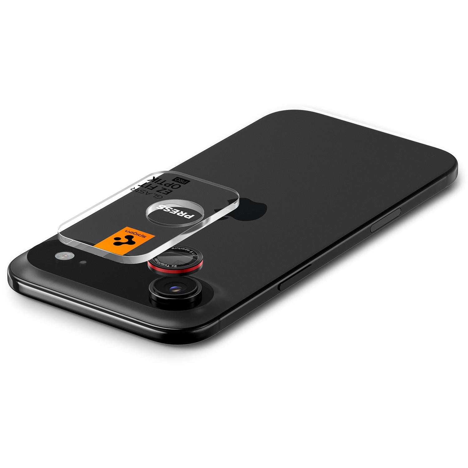 Glas für die Kamera für iPhone Air, Spigen Glas.tR EZ Fit Optik Pro 2-Pack, Schwarz-Rot (L-Series)