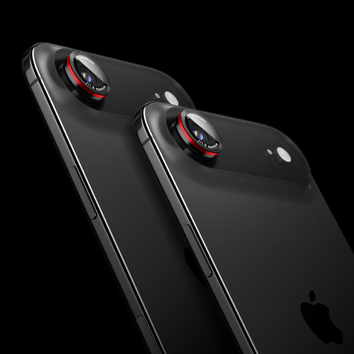 Glas für die Kamera für iPhone Air, Spigen Glas.tR EZ Fit Optik Pro 2-Pack, Schwarz-Rot (L-Series)