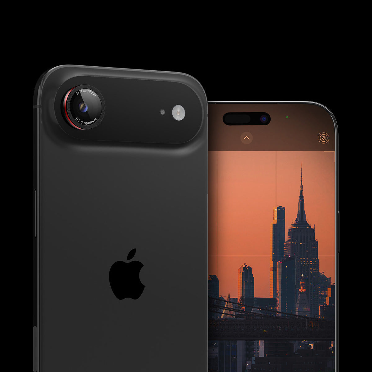 Glas für die Kamera für iPhone Air, Spigen Glas.tR EZ Fit Optik Pro 2-Pack, Schwarz-Rot (L-Series)