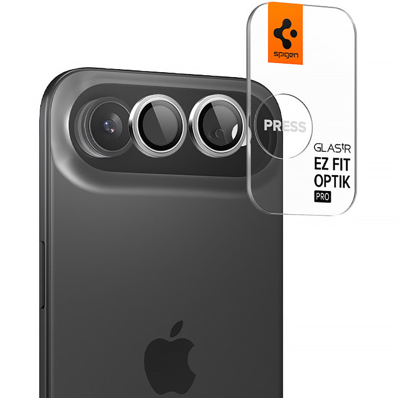 Glas für die Kamera für iPhone Air, Spigen Glas.tR EZ Fit Optik Pro 2-Pack, Schwarz-Silbern