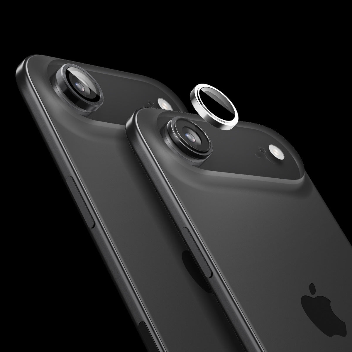 Glas für die Kamera für iPhone Air, Spigen Glas.tR EZ Fit Optik Pro 2-Pack, Schwarz-Silbern