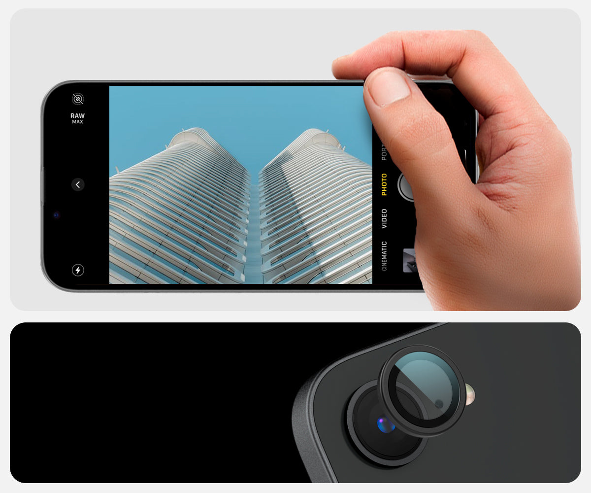 Glas für die Kamera für iPhone 16e, Spigen Glas.tR EZ Fit Optik Pro 2-Pack, Schwarz