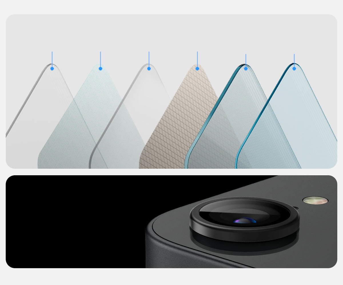 Glas für die Kamera für iPhone 16e, Spigen Glas.tR EZ Fit Optik Pro 2-Pack, Schwarz