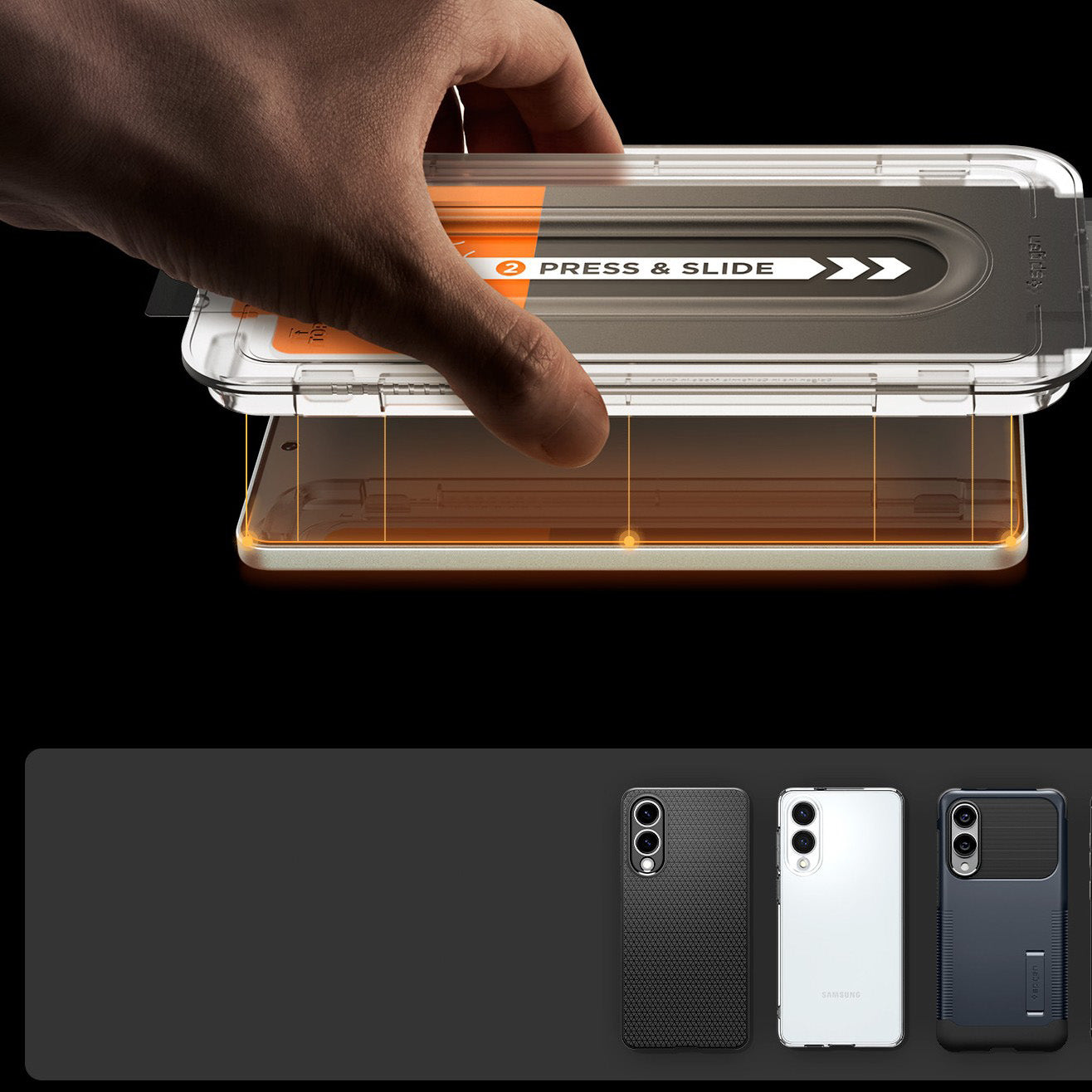 Glas + Applikator für Galaxy S25 Edge, Spigen Glas.tR EZ Fit Pro 1-Pack