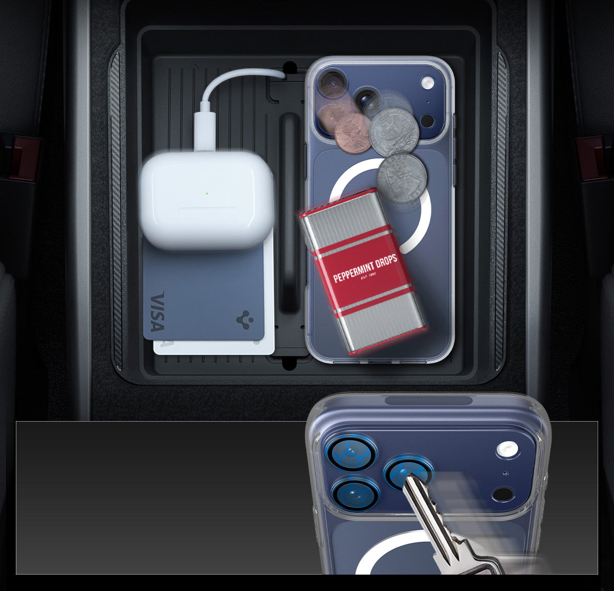 Glas für die Kamera für iPhone 17 Pro, Spigen Glas.tR Ez Fit Optik Pro XL 1-Pack, Dunkelblau