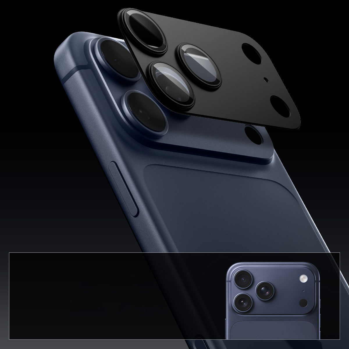 Glas für die Kamera für iPhone 17 Pro Max, Spigen Glas.tR Ez Fit Optik Pro XL 1-Pack, Schwarz