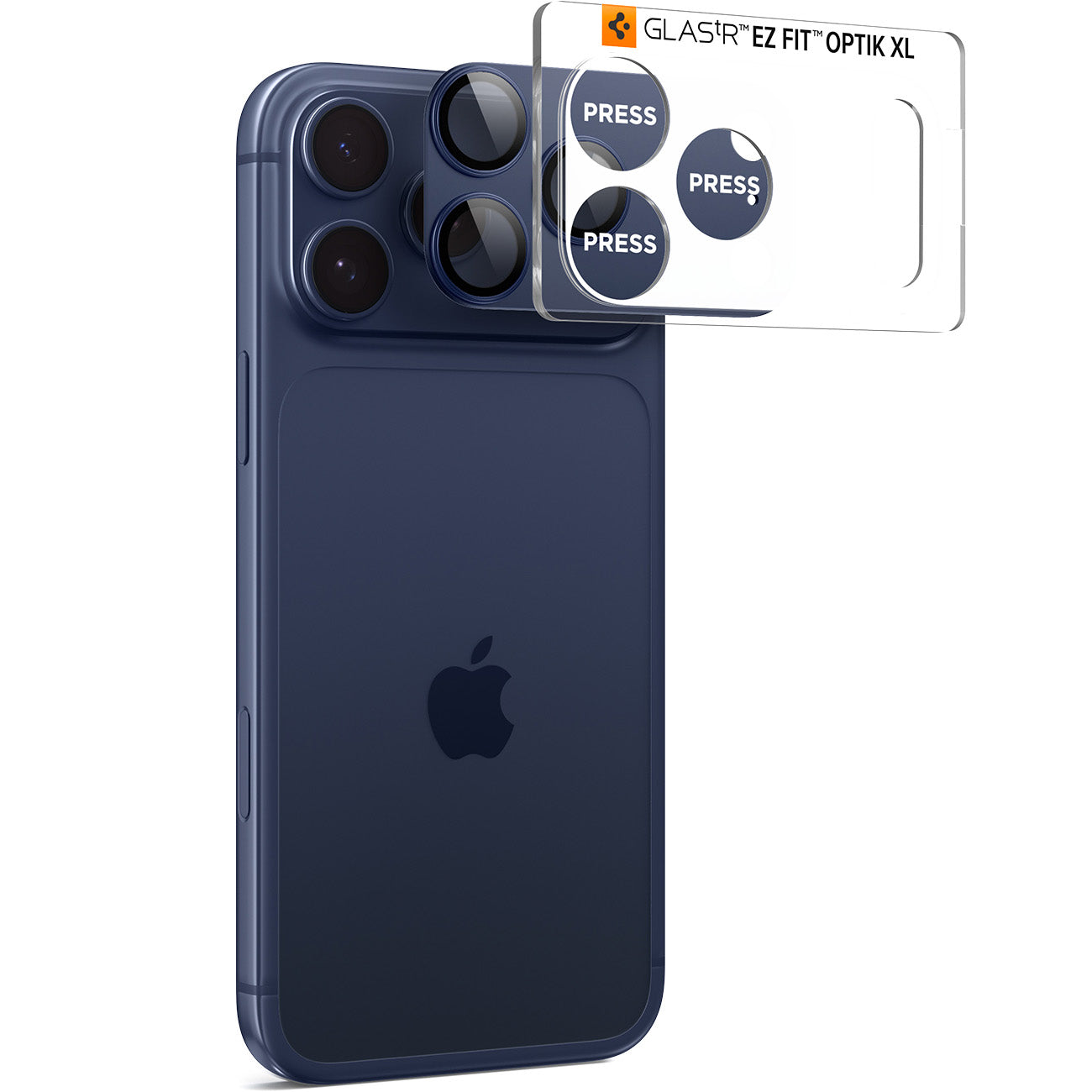 Glas für die Kamera für iPhone 17 Pro Max, Spigen Glas.tR Ez Fit Optik Pro XL 1-Pack, Dunkelblau