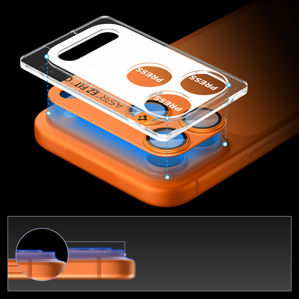 Glas für die Kamera für iPhone 17 Pro Max, Spigen Glas.tR Ez Fit Optik Pro XL 1-Pack, Orange