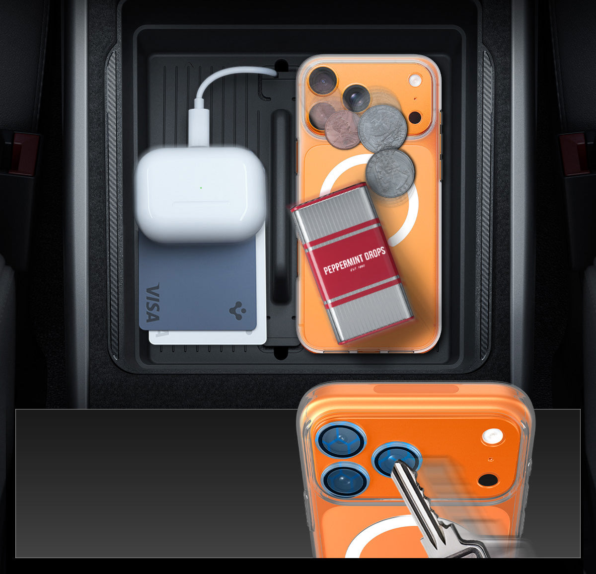 Glas für die Kamera für iPhone 17 Pro Max, Spigen Glas.tR Ez Fit Optik Pro XL 1-Pack, Orange