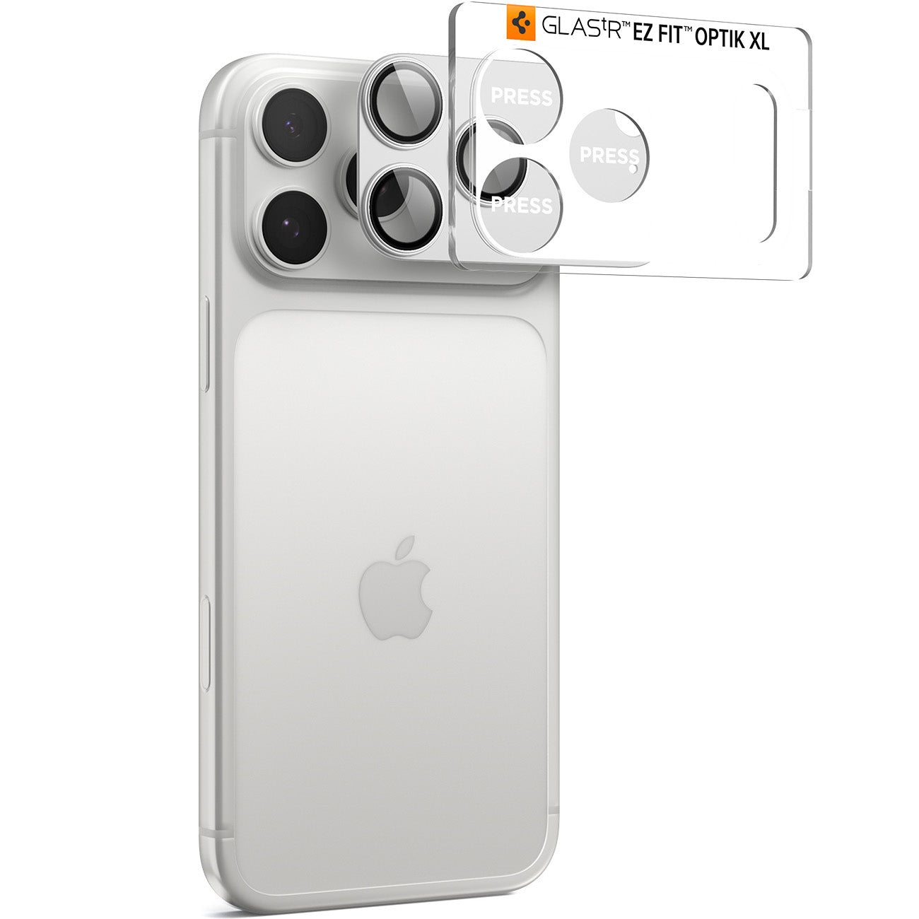 Glas für die Kamera für iPhone 17 Pro Max, Spigen Glas.tR Ez Fit Optik Pro XL 1-Pack, Silbern
