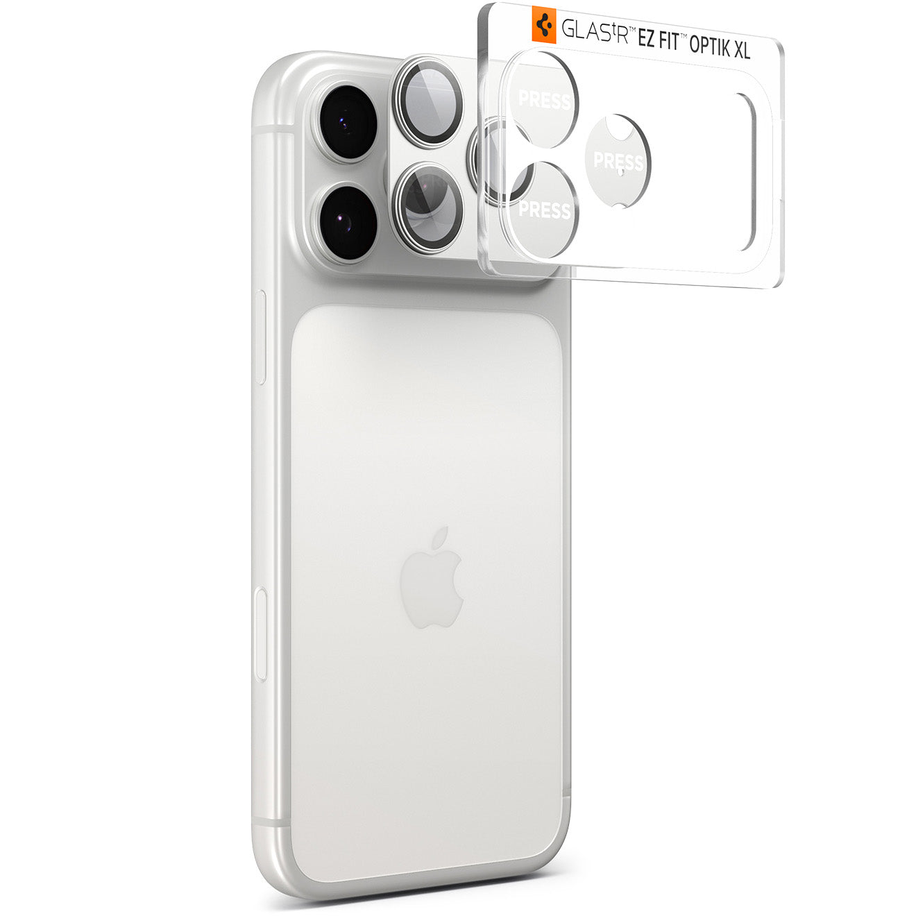 Glas für die Kamera für iPhone 17 Pro, Spigen Glas.tR Ez Fit Optik Pro XL 1-Pack, Silbern