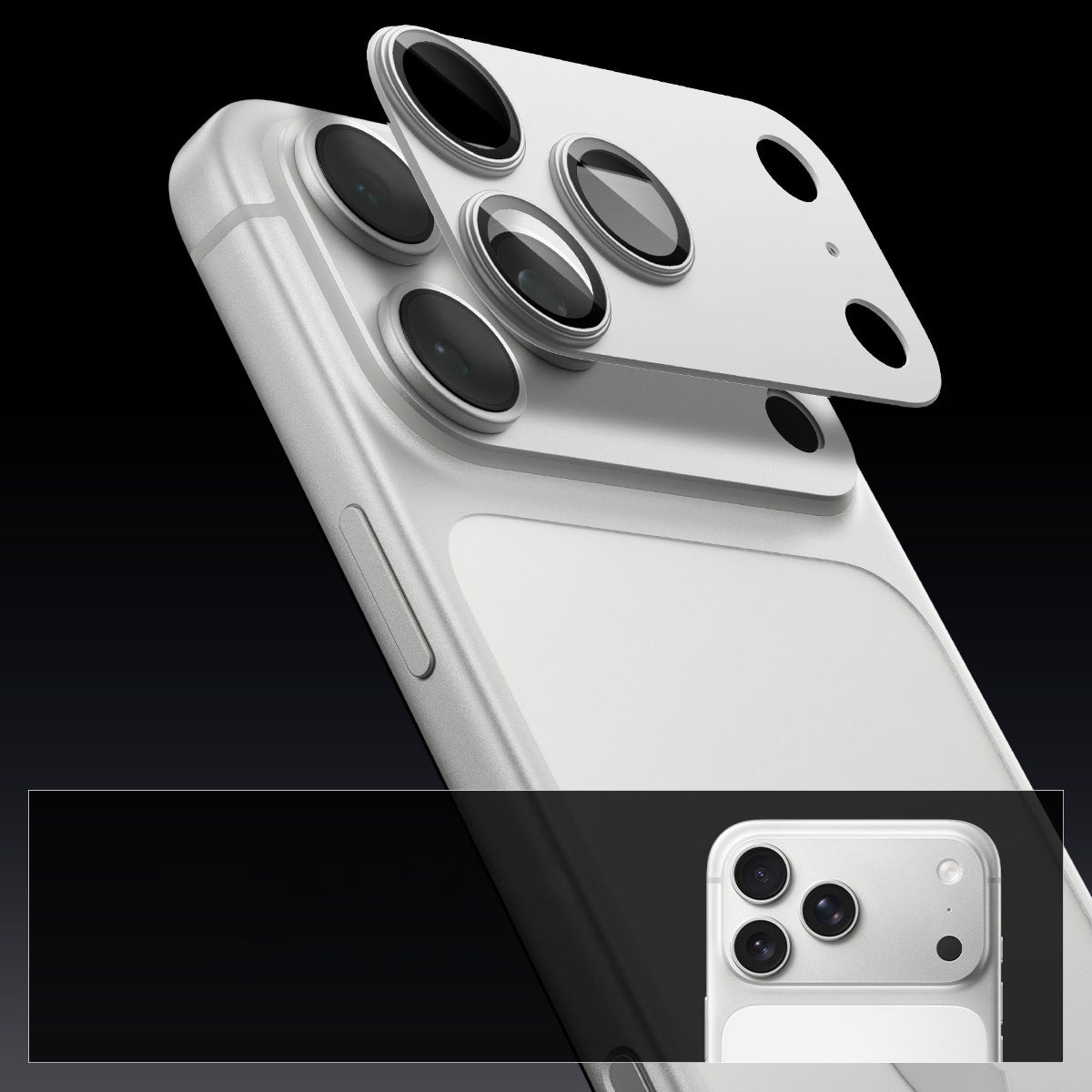 Glas für die Kamera für iPhone 17 Pro, Spigen Glas.tR Ez Fit Optik Pro XL 1-Pack, Silbern