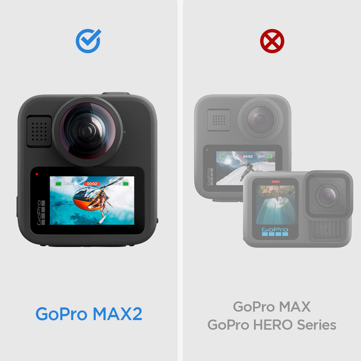 Gehärtetes Glas für GoPro MAX 2, Spigen Glas.tR Slim, 2 Stück
