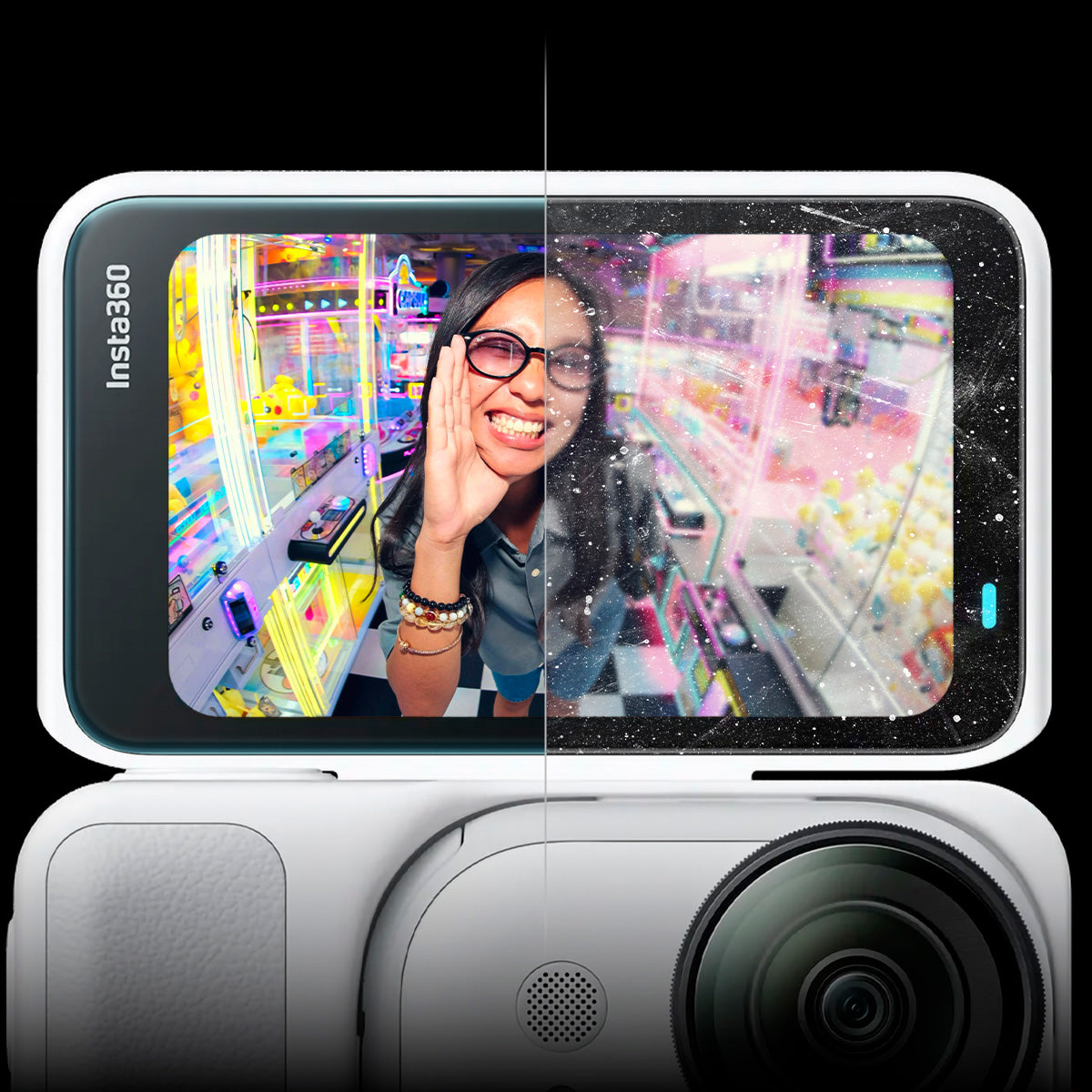Gehärtetes Glas für Insta360 Go Ultra, Spigen Glas.tR Slim, 2 Stück
