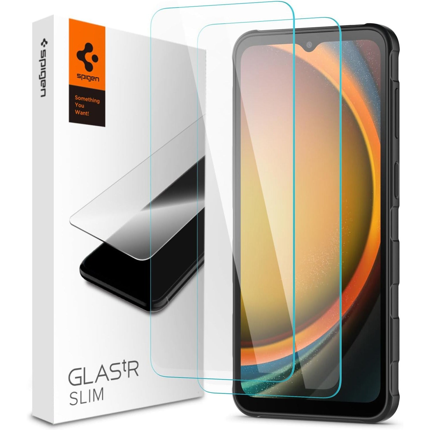 Glas für die Handyhülle für Galaxy XCover 7 / 7 Pro, Spigen Glas.tR Slim 2-Pack