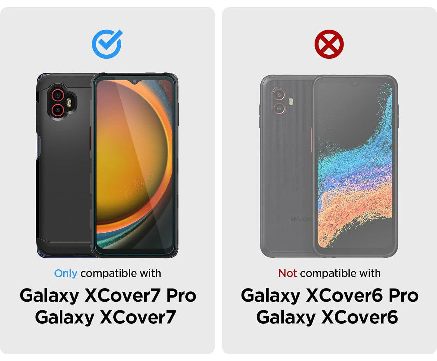 Glas für die Handyhülle für Galaxy XCover 7 / 7 Pro, Spigen Glas.tR Slim 2-Pack