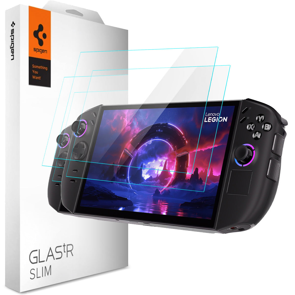 Glas für die Schutzhülle für Lenovo Legion Go 2, Spigen Glas.tR Slim 2-Pack, Transparent