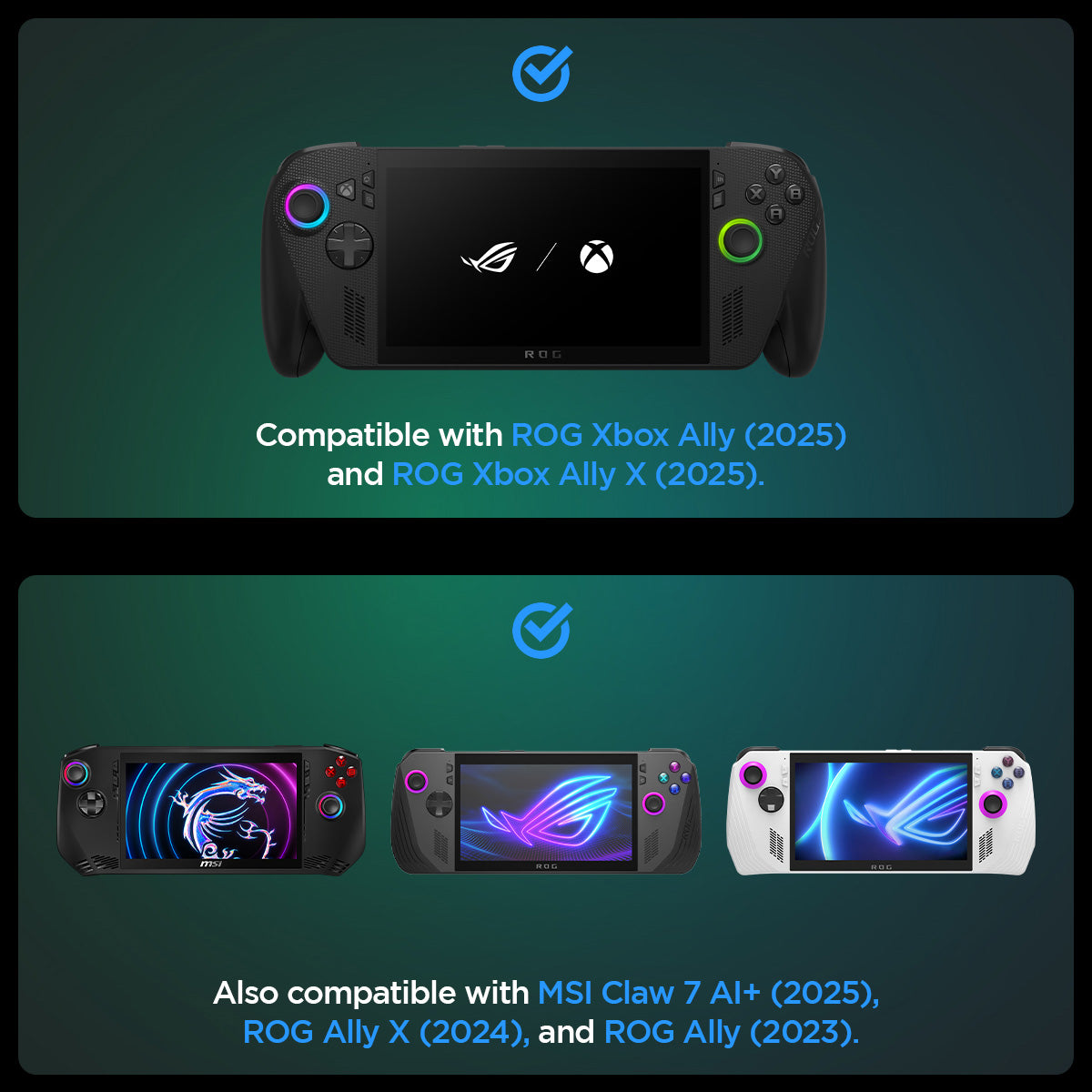 Glas für die Schutzhülle für Asus ROG Xbox Ally / ROG Xbox Ally X / MSI Claw 7 AI Plus / ROG Ally X / ROG Ally, Spigen Glas.tR Slim 2-Pack, Transparent