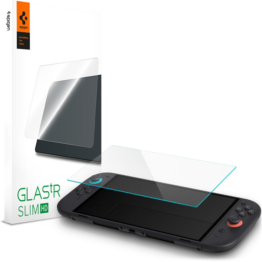 Glas für die Schutzhülle für Nintendo Switch 2, Spigen Glas.tR Slim 2-Pack, Transparent