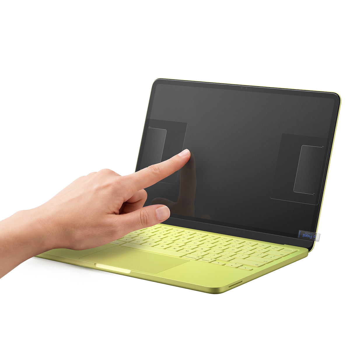 Gehärtetes Glas für MacBook Neo 13" A18 Pro 2026, Spigen Glas.tR Slim, schwarzer Rahmen