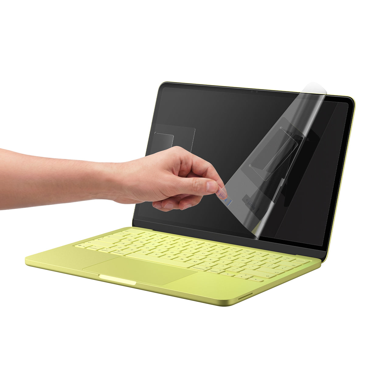 Gehärtetes Glas für MacBook Neo 13" A18 Pro 2026, Spigen Glas.tR Slim, schwarzer Rahmen