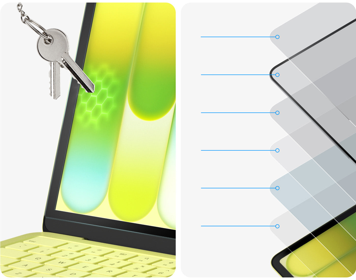 Gehärtetes Glas für MacBook Neo 13" A18 Pro 2026, Spigen Glas.tR Slim, schwarzer Rahmen