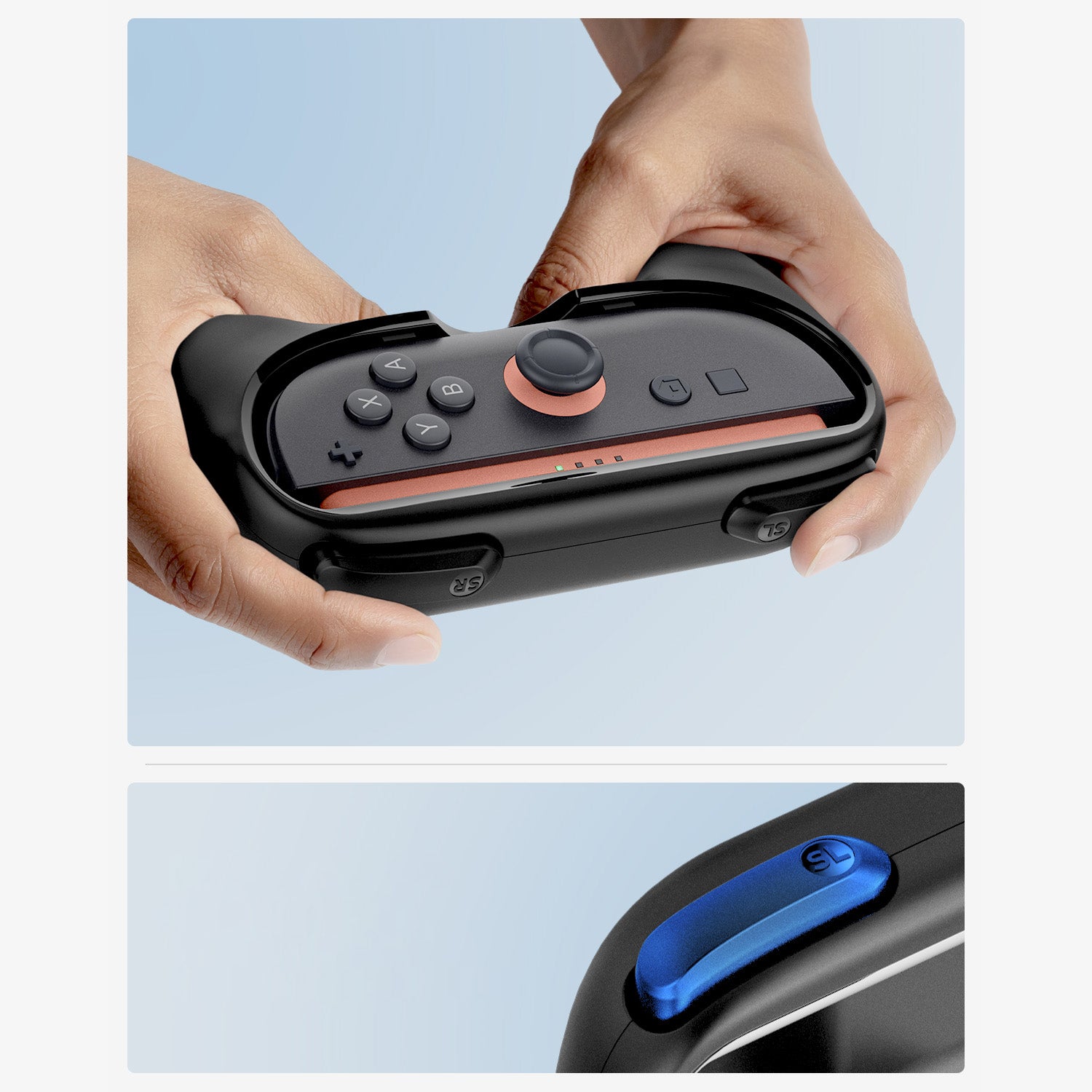 Hülle / Halterungen für Nintendo Switch 2 Controller-Pads, Spigen JoyCon Grip NS100, Schwarz