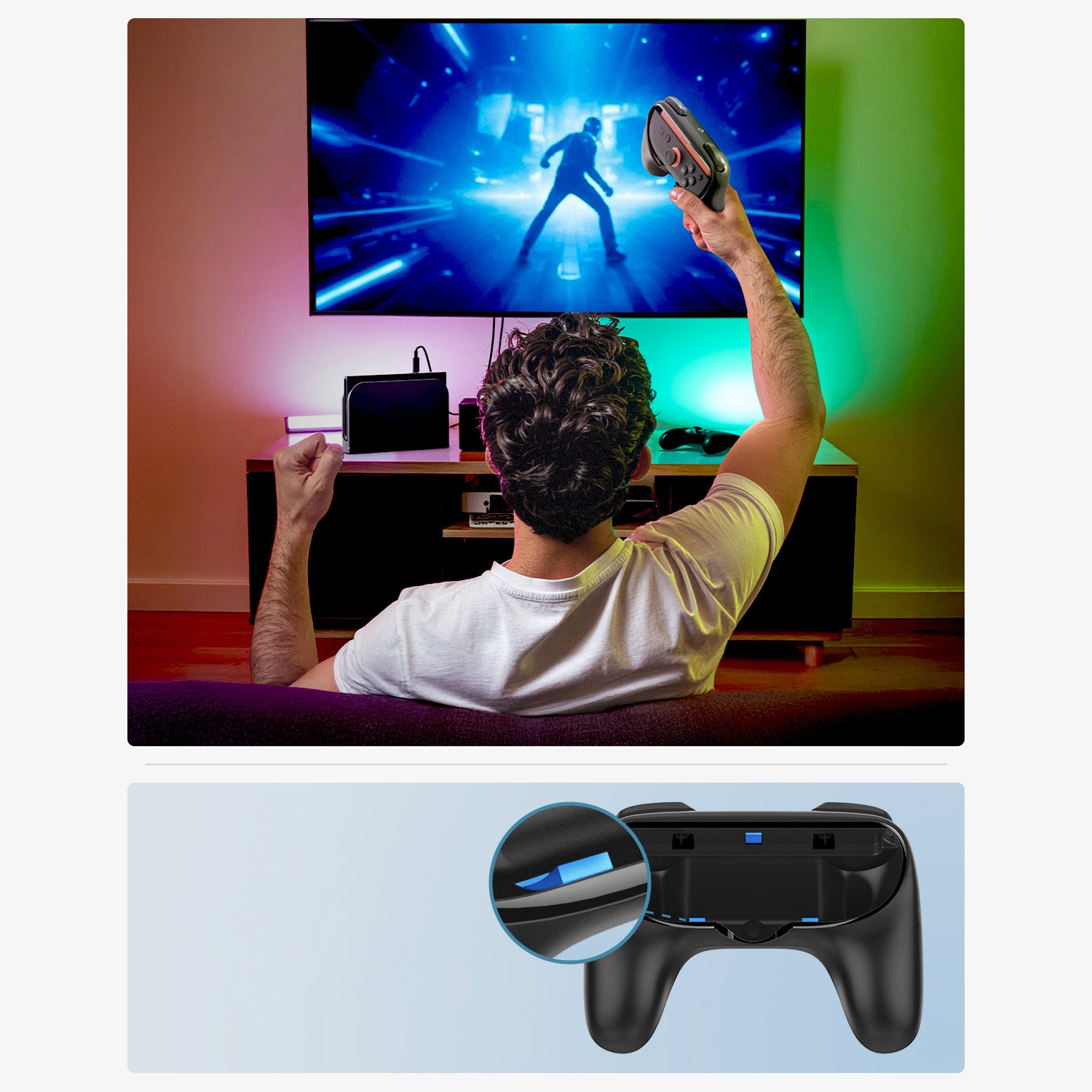 Hülle / Halterungen für Nintendo Switch 2 Controller-Pads, Spigen JoyCon Grip NS100, Schwarz