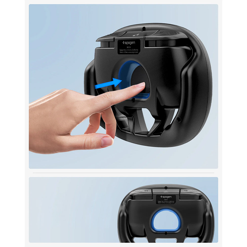 Lenkrad für Joy-Con 2 Controller, Spigen NS101 Steering Wheel, für Nintendo Switch 2, 2er-Set, Schwarz