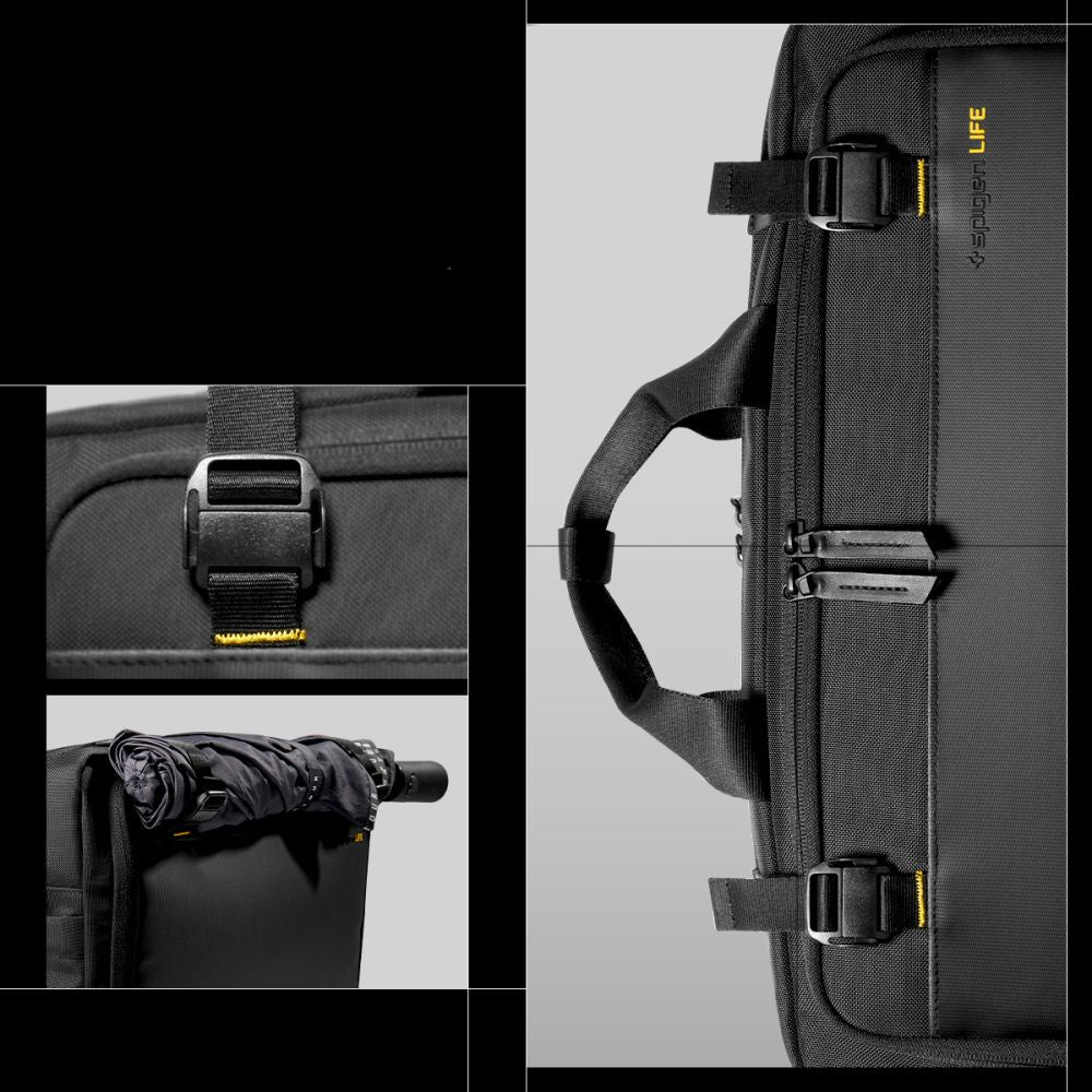 Laptoptasche für 16" Laptop und Zubehör, Spigen KD300 Klasden, Schwarz