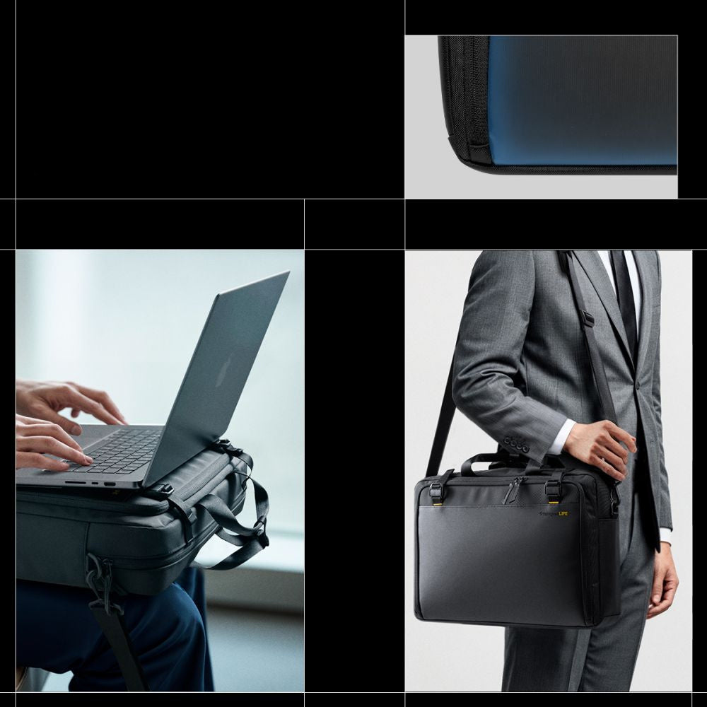 Laptoptasche für 16" Laptop und Zubehör, Spigen KD300 Klasden, Schwarz
