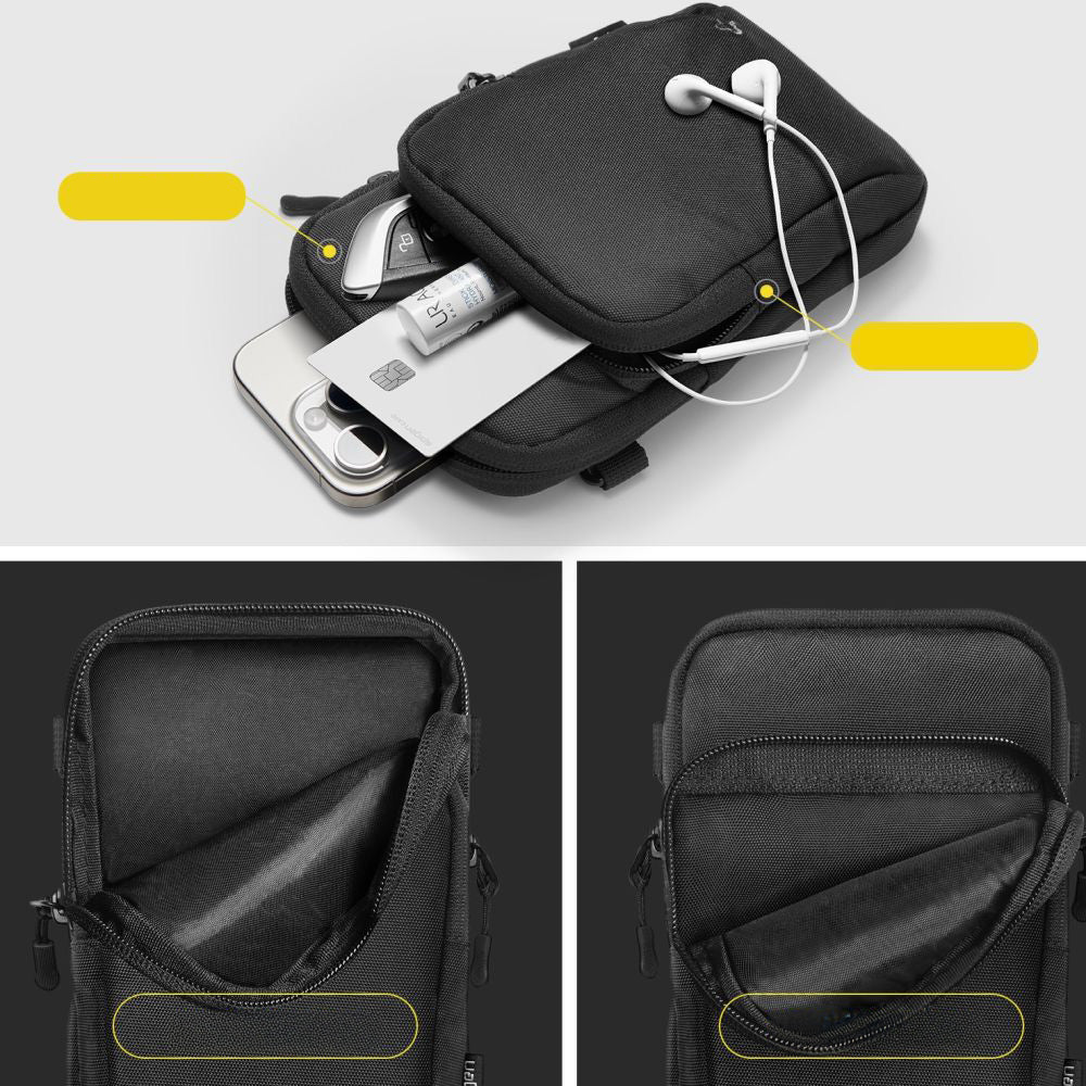 Handytasche, Umhängetasche, Spigen Universal Cross Bag Klasden, Schwarz
