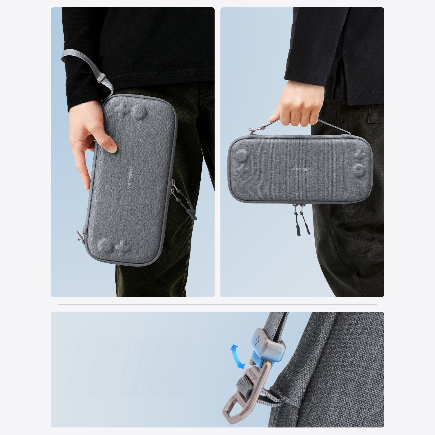 Hülle für Nintendo Switch 2, Spigen Klasden 2 Pouch, Grau
