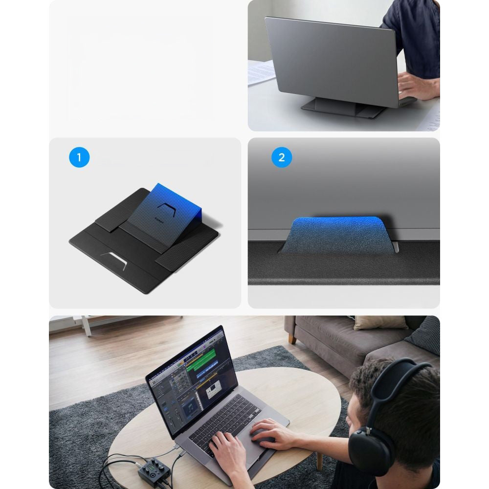 Universalständer für Laptop, Tablet, Spigen Slimfold LD201-S8, Schwarz