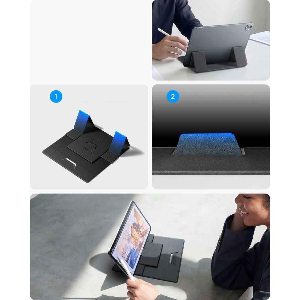 Universalständer für Laptop, Tablet, Spigen Slimfold LD201-S8, Schwarz