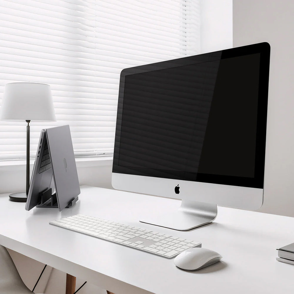 Höhenverstellbarer Vertikalständer für Laptop, Tablet und Smartphone, Spigen Vertical Stand LD208S4, Silbern