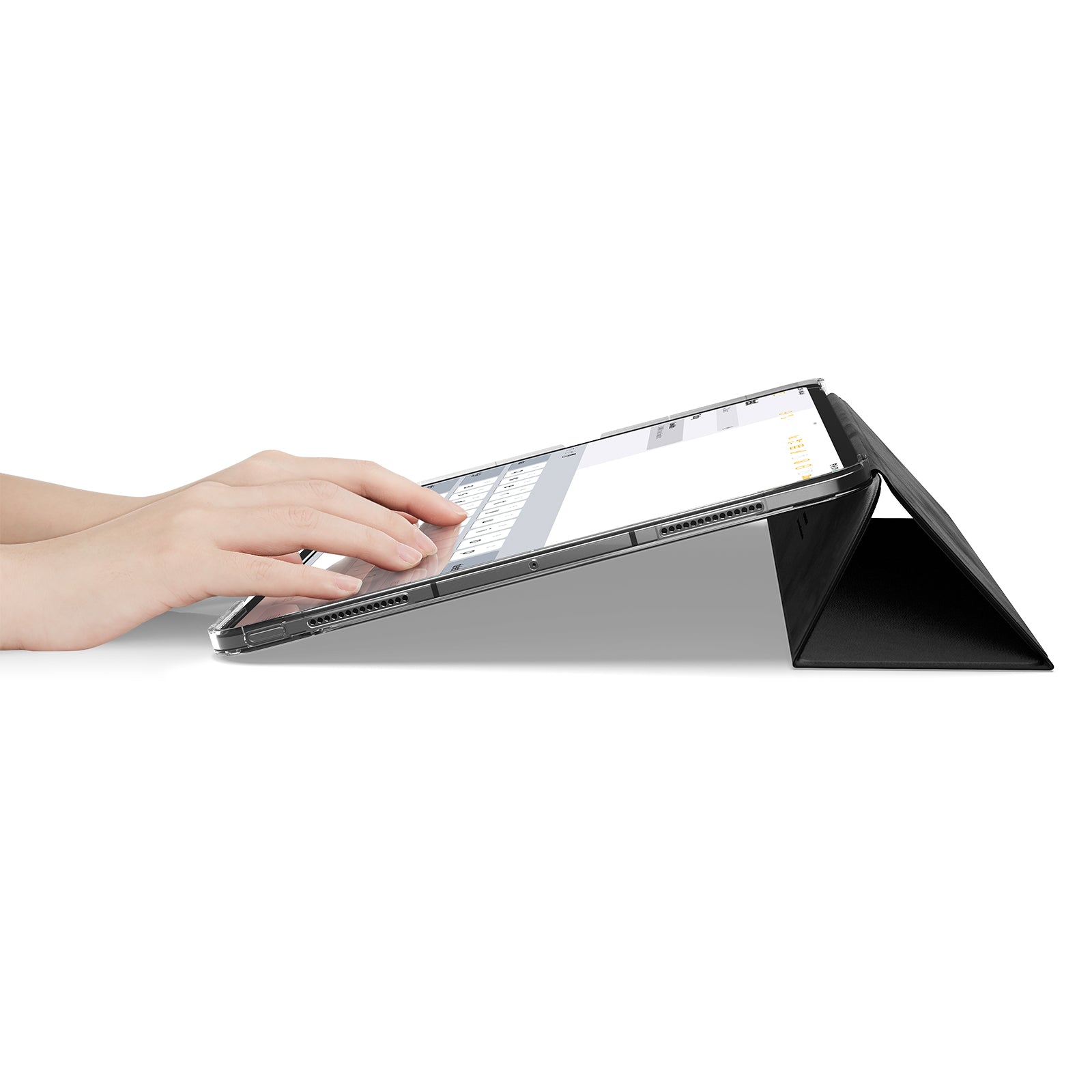 Schutzhülle für iPad Pro 13 2025/2024, Spigen Liquid Air Folio, Schwarz
