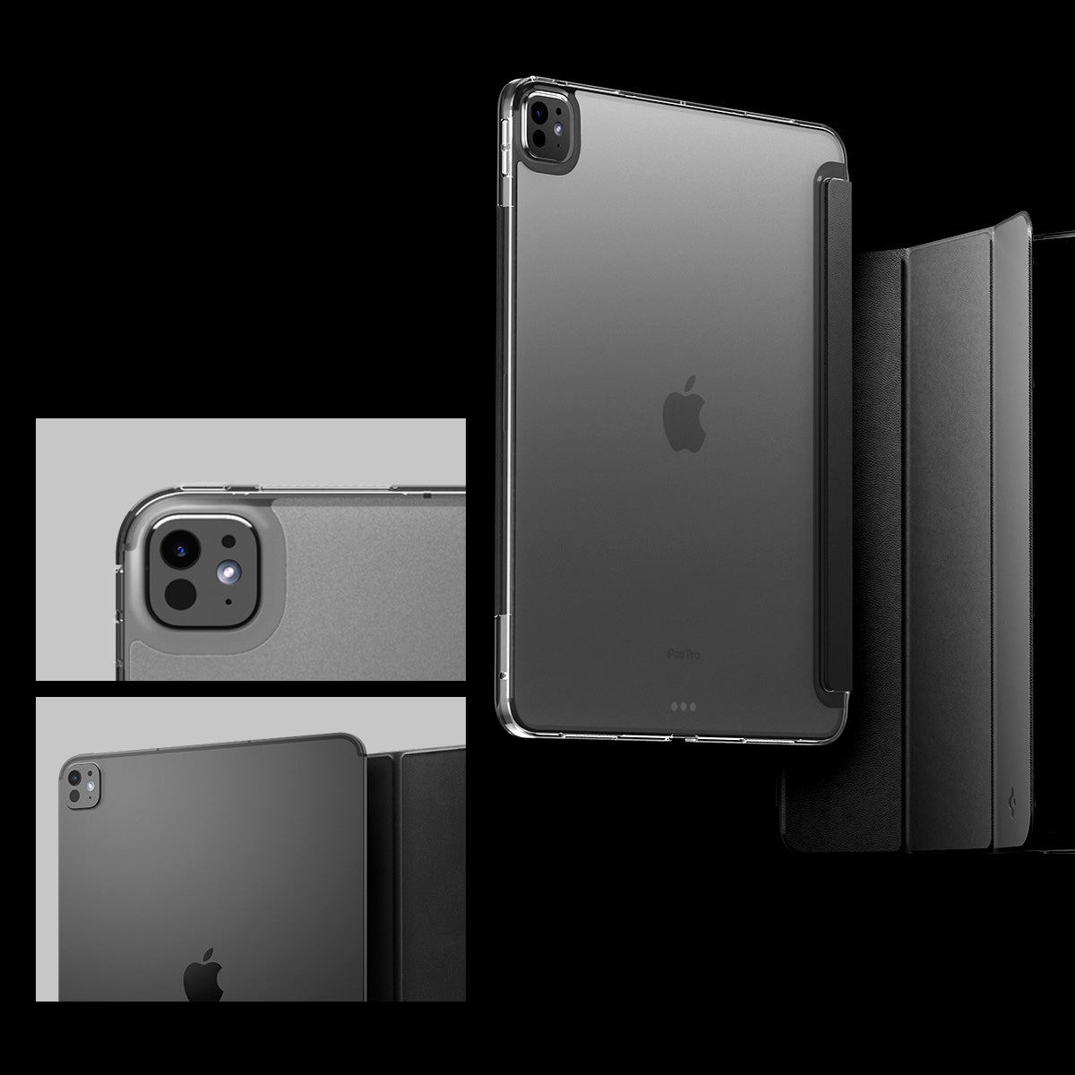 Schutzhülle für iPad Pro 13 2025/2024, Spigen Liquid Air Folio, Schwarz