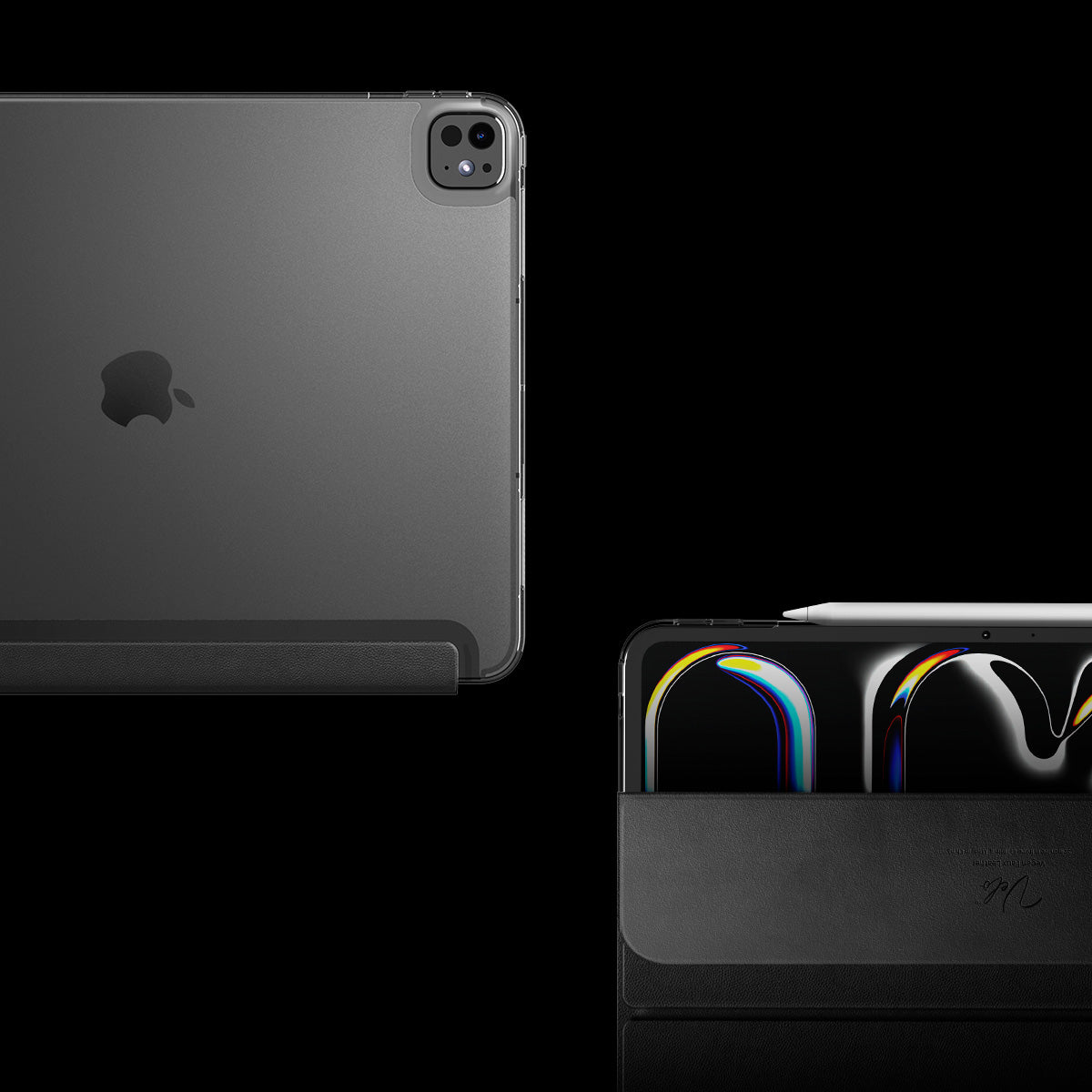 Schutzhülle für iPad Pro 13 2025/2024, Spigen Liquid Air Folio, Schwarz