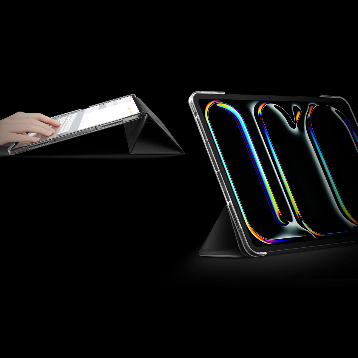 Schutzhülle für iPad Pro 13 2025/2024, Spigen Liquid Air Folio, Schwarz
