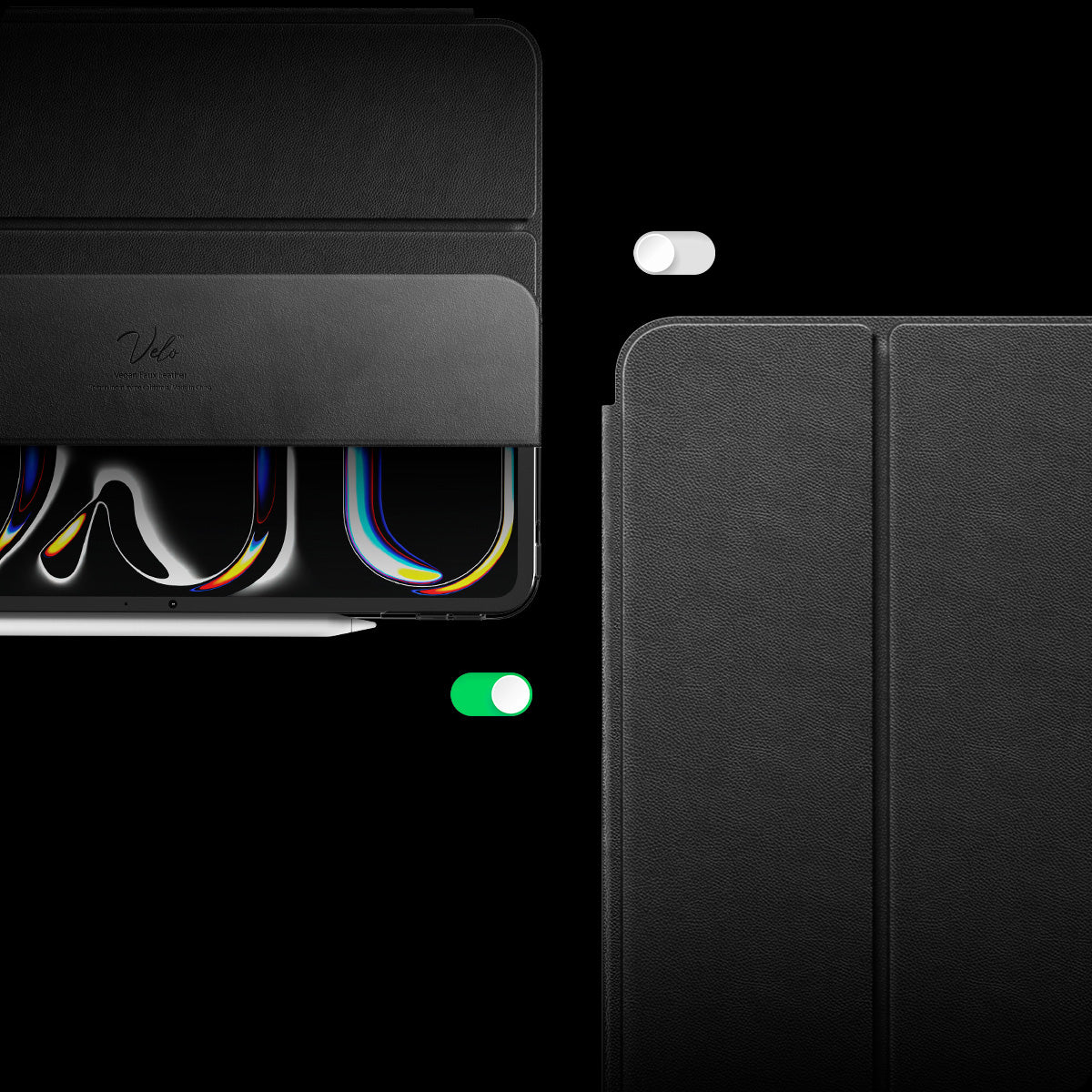 Schutzhülle für iPad Pro 13 2025/2024, Spigen Liquid Air Folio, Schwarz